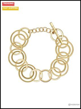 Ted Baker Hulie Multi Hoop Adjustable Bracelet Gold-Tone Plated Brass